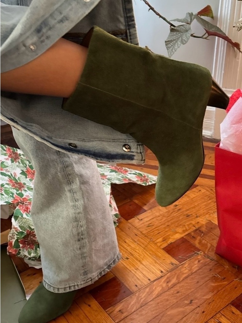 Isabel Marant Olive Green Suede Ankle Booties